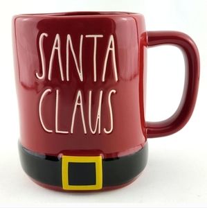 Rae Dunn Red Mug White Large Letters SANTA CLAUS Christmas Holidays